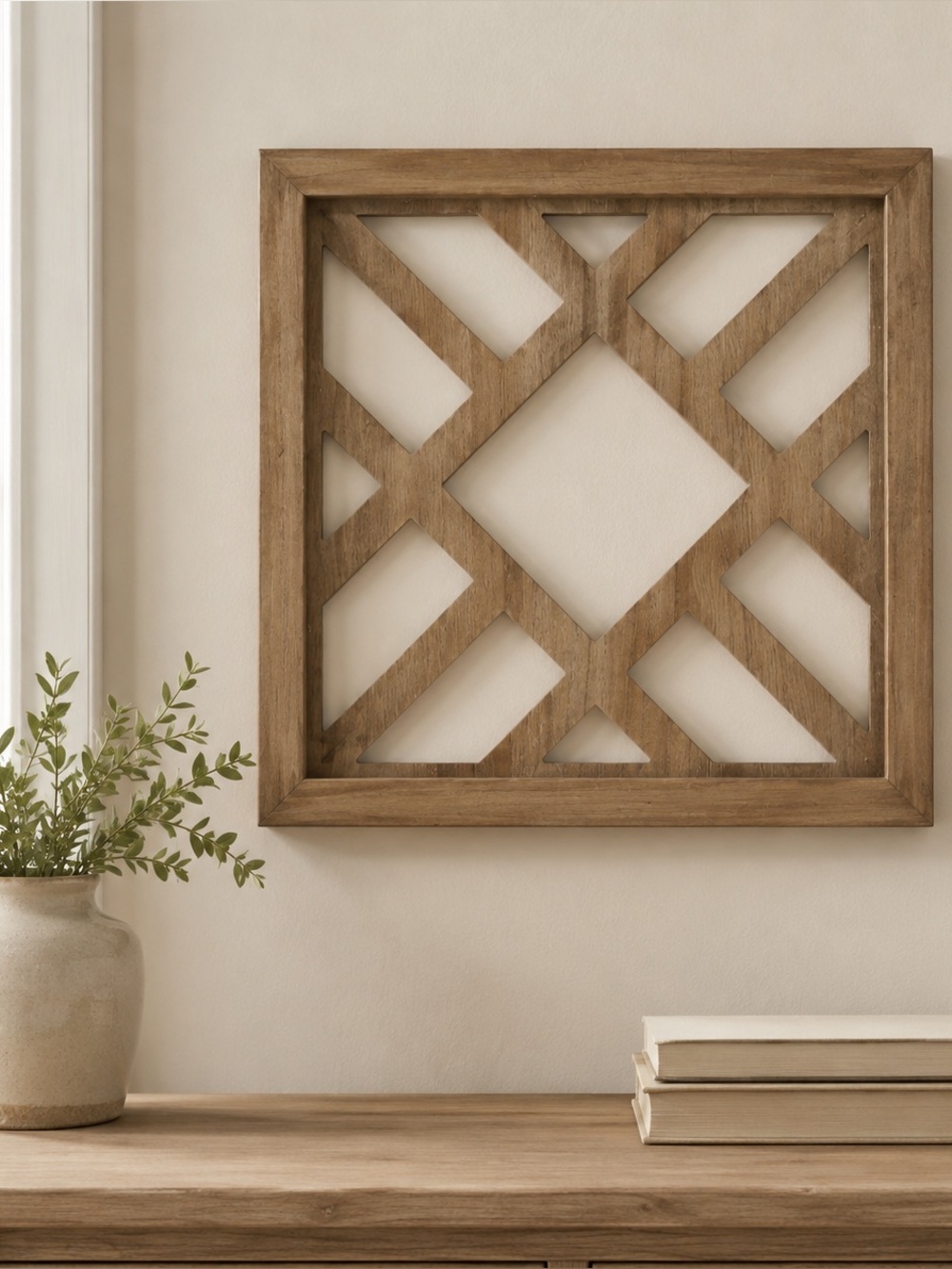 Hobby Lobby Monroe Collection Wood Geometric Wall Decor 15x15 Farmhouse NWT